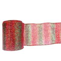 Vickerman 2.5" x 10yd Red / Green Glitter Swirl Mesh Ribbon