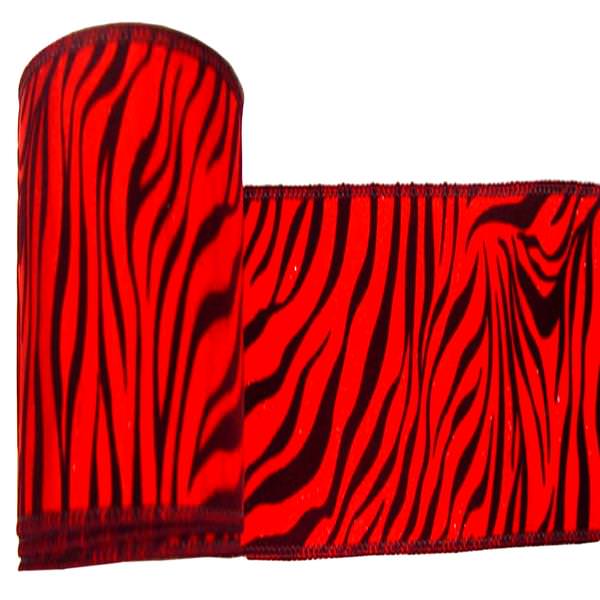 2.5" x 10yd Red / Burgundy Velvet Zebra Ribbon