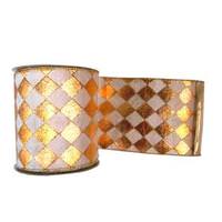 Vickerman 6" x 10yd Gold / Cream Diamond Lamé Ribbon