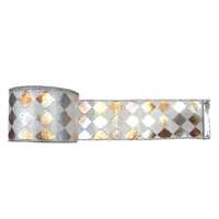 Vickerman 2.5" x 10yd Silver / White Diamond Lamé Ribbon