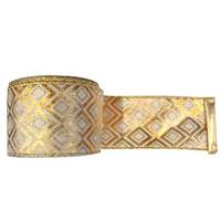 Vickerman 2.5" x 10yd Gold / Cream Diamond Lamé Ribbon