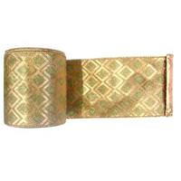 Vickerman 2.5" x 10yd Gold / Sage Lamé Diamond Ribbon