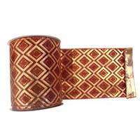 Vickerman 2.5" x 10yd Gold / Copper Lamé Diamond Ribbon