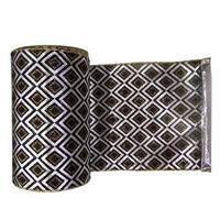 Vickerman 4" x 10yd Silver / Black Diamond Lamé Ribbon