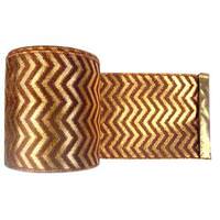 Vickerman 2.5" x 10yd Gold / Copper Lamé Chevron Ribbon