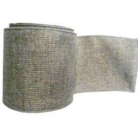 Vickerman 4" x 10yd Gray Mesh Gold / Silver Ribbon