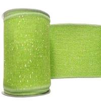 Vickerman 4" x 10yd Lime Sparkle Burlap Ribbon