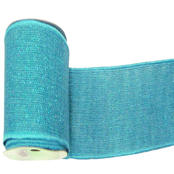 6" x 10yd Turquoise Sparkle Burlap Ribbon