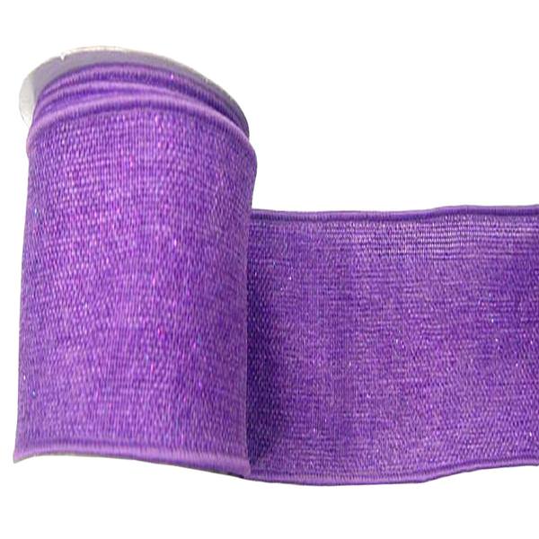 2.5" x 10yd Purple Sparkle Burlap Ribbon