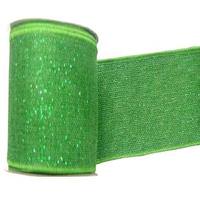 Vickerman 2.5" x 10yd Green Sparkle Burlap Ribbon