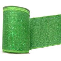 Vickerman 4" x 10yd Green Sparkle Burlap Ribbon