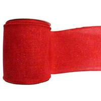 Vickerman 2.5" x 10yd Red Sparkle Burlap Ribbon