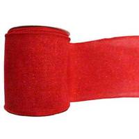 Vickerman 4" x 10yd Red Sparkle Burlap Ribbon