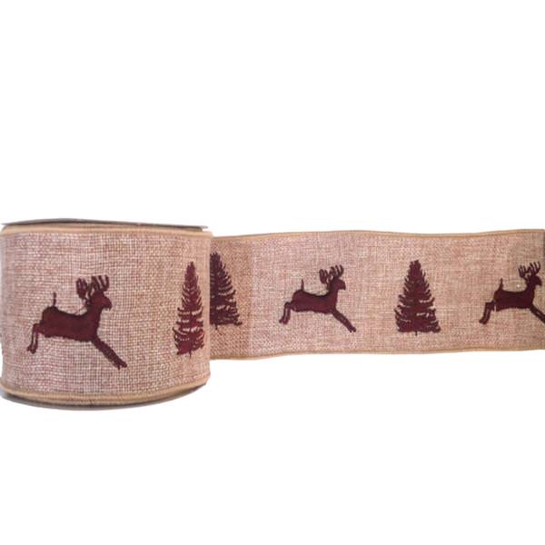 2.5" x 10yd Natural Burlap Brown Décor Ribbon