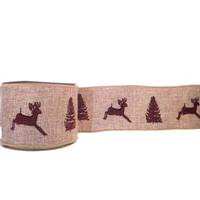 Vickerman 2.5" x 10yd Natural Burlap Brown Décor Ribbon