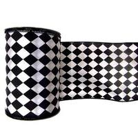Vickerman 2.5" x 10yd Black / White Diamond Ribbon
