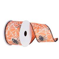 Vickerman 2.5" x 10yd Orange Spider Glow In The Dark Ribbon