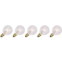 Vickerman 7 watt 120 volt G40 Candelabra Screw Clear Twinkle Bulb (5 pack)