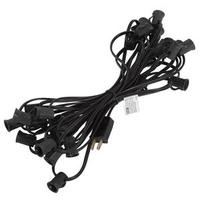 Vickerman 25 Light 25' Black Wire Fused Plug Empty C9 String with 12" Spacing