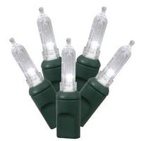 Vickerman 100 Light 34' Green Wire Pure White Italian LED String with 4" Spacing