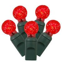 View 100 Light 34' Green Wire Red G12 Berry LED Miniature String with 4" Spacing
