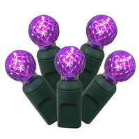 View 100 Light 34' Green Wire Purple G12 Berry LED Miniature String with 4" Spacing