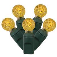 View 100 Light 34' Green Wire Yellow G12 Berry LED Miniature String with 4" Spacing