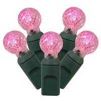 Vickerman 100 Light 34' Green Wire Pink G12 Berry LED Miniature String with 4" Spacing