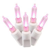 Vickerman 100 Light 34' White Wire Pink Italian LED Miniature Lights with 4" Spacing