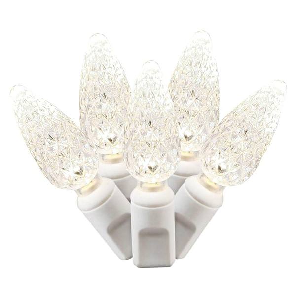 100 Light 34' White Wire Warm White C6 LED String with 4" Spacing