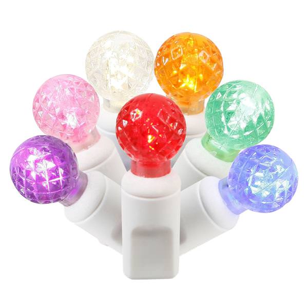 100 Light 34' White Wire Multi-Color G12 Berry LED Miniature String with 4" Spacing