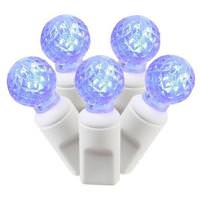 Vickerman 100 Light 34' White Wire Blue G12 Berry LED Miniature String with 4" Spacing
