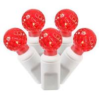 Vickerman 100 Light 34' White Wire Red G12 Berry LED Miniature String with 4" Spacing