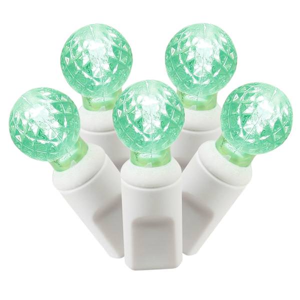 100 Light 34' White Wire Green G12 Berry LED Miniature String with 4" Spacing