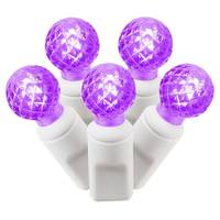 View 100 Light 34' White Wire Purple G12 Berry LED Miniature String with 4" Spacing