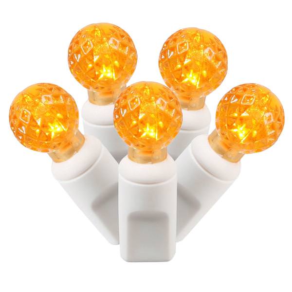 100 Light 34' White Wire Orange G12 Berry LED Miniature String with 4" Spacing