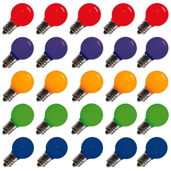 0.96 watt 120 volt G30 Candelabra Screw Base Multi-Color LED (25 pack)