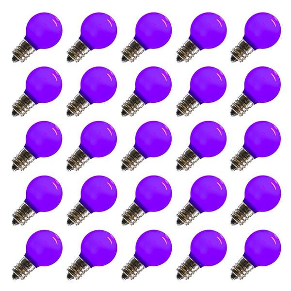 0.96 watt 120 volt G30 Candelabra Screw Base Purple LED (25 pack)