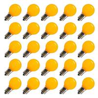 Vickerman 0.96 watt 120 volt G30 Candelabra Screw Base Yellow LED (25 pack)