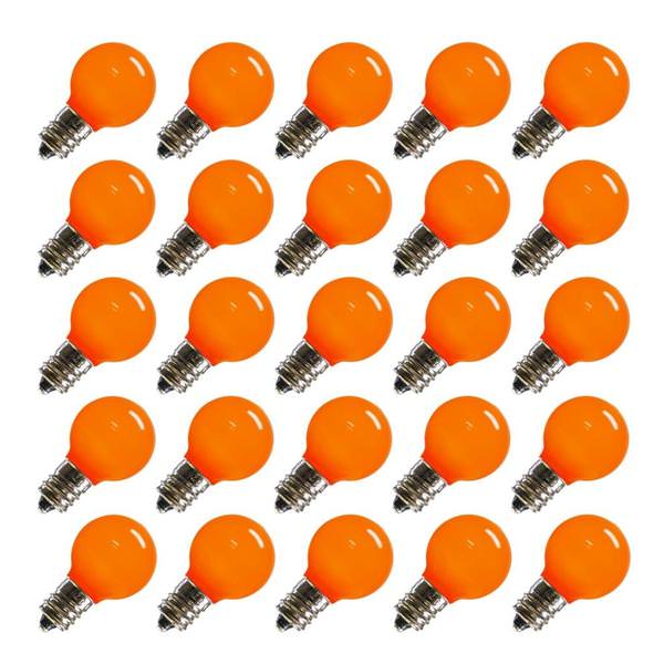 0.96 watt 120 volt G30 Candelabra Screw Base Orange Globe LED (25 pack)