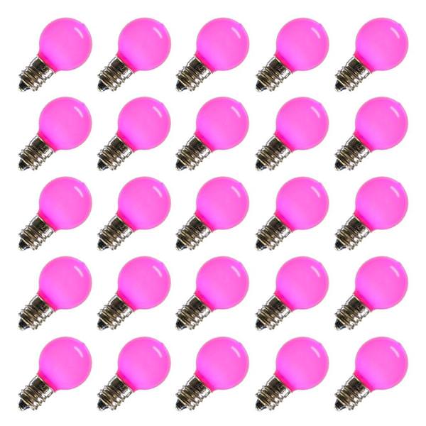 0.96 watt G30 Candelabra Screw Base Pink Globe LED (25 pack)