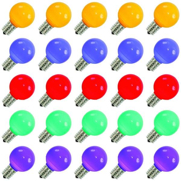 0.96 watt G50 Intermediate Screw Base Multi-Color Ceramic LED (25 pack)