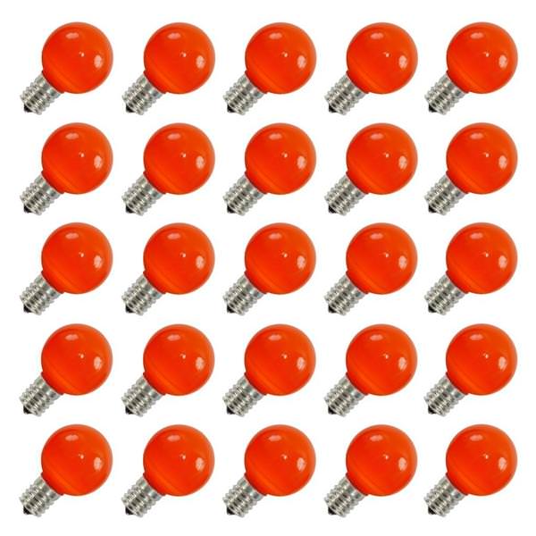 0.96 watt 120 volt G50 Intermediate Screw Base Orange LED (25 pack)