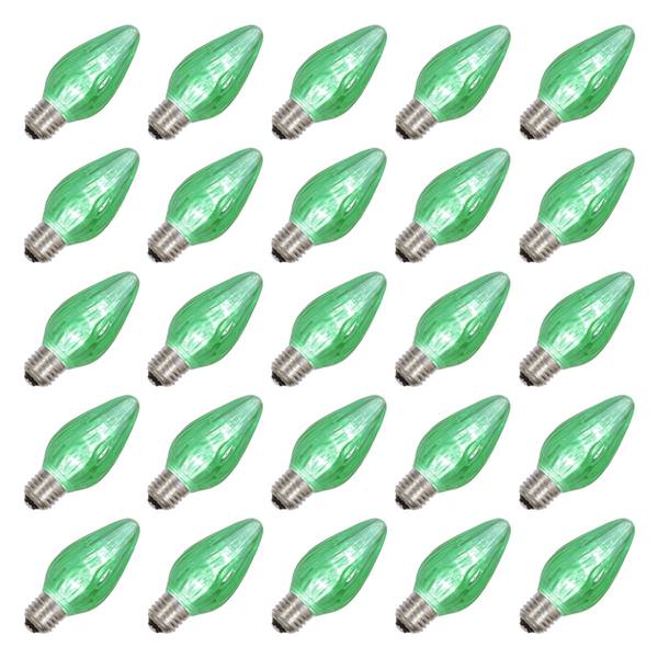 0.96 watt F15 Medium Screw Base Green Flame LED (25 pack)