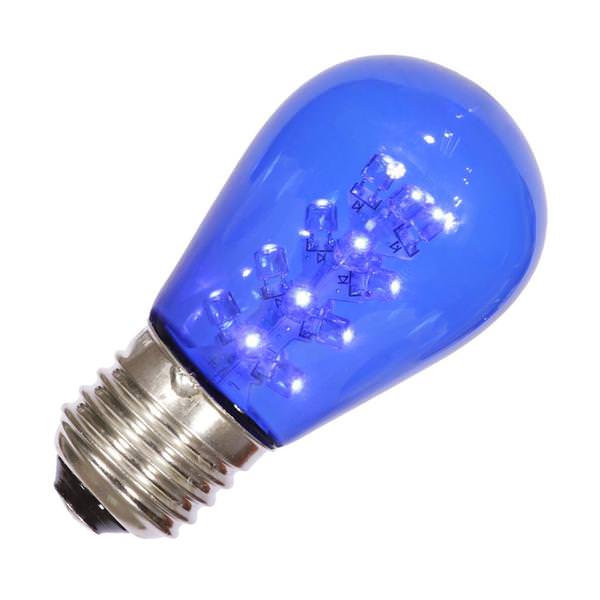 1 watt 130 volt S14 Medium Screw Base Dimmable Blue Transparent LED