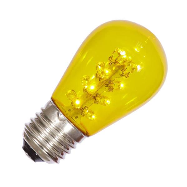 1 watt 130 volt S14 Medium Screw Base Dimmable Yellow Transparent LED