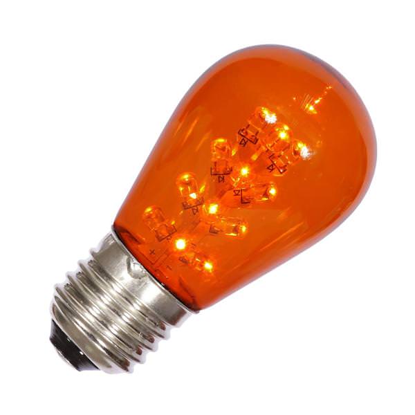 1 watt 130 volt S14 Medium Screw Base Dimmable Amber Transparent LED