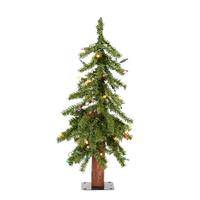 Vickerman 2' x 16.5" Artificial Natural Alpine 35 Multi-Color Lights