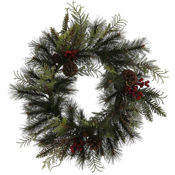 18" Artificial Cedar Cone Berry Pine