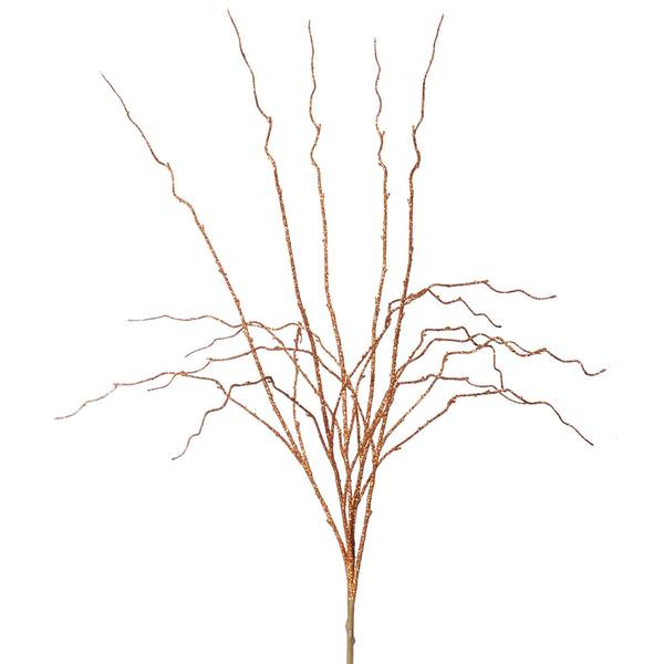 34" Copper Glitter Sequin Twig Spray